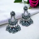 SilveroxidisedmultipleJhumkichandbali-FashionJewels1.webp