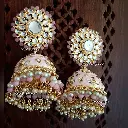 GoldenstatementpastelpinkkundanpearlJhumka-FashionJewels1.webp