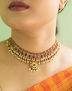 Varsha Premium Kemp Ad Stone Pearl Necklace Set
