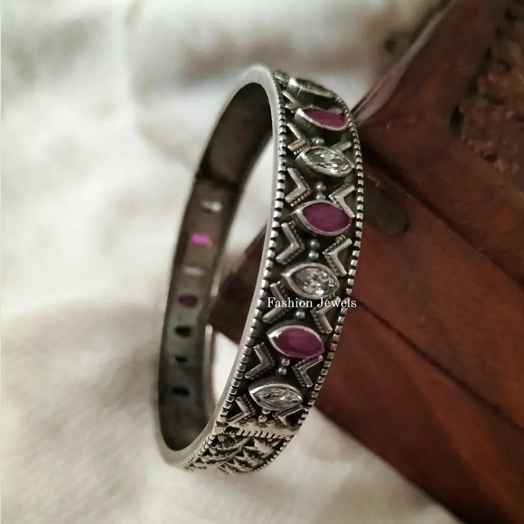 SilverlookalikeBrassZirconandRubystoneKada-FashionJewels2.webp