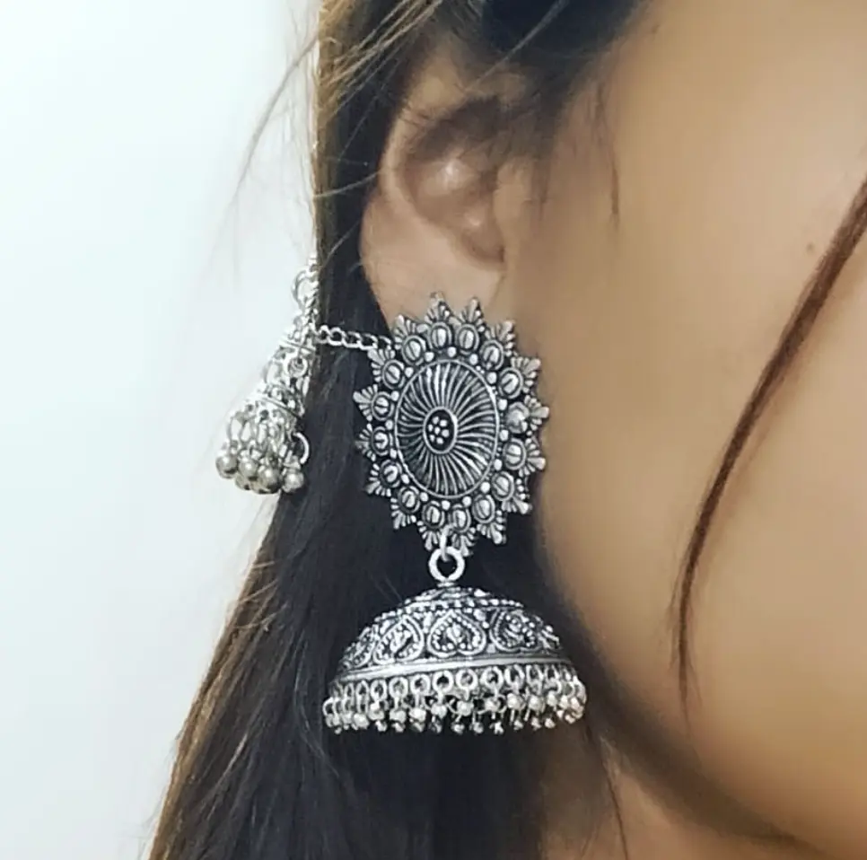GermanSilverJhumkawithJhumkiEarChain-FashionJewels2.webp