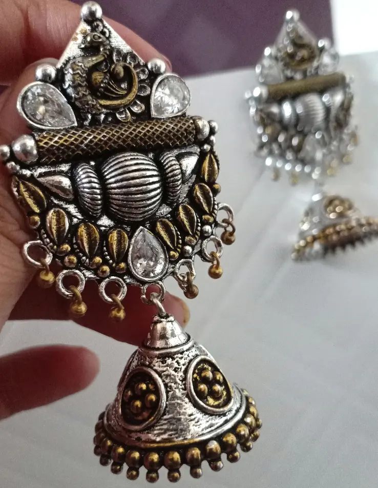 SumiBrassDualtoneZirconjhumka-FashionJewels4.webp