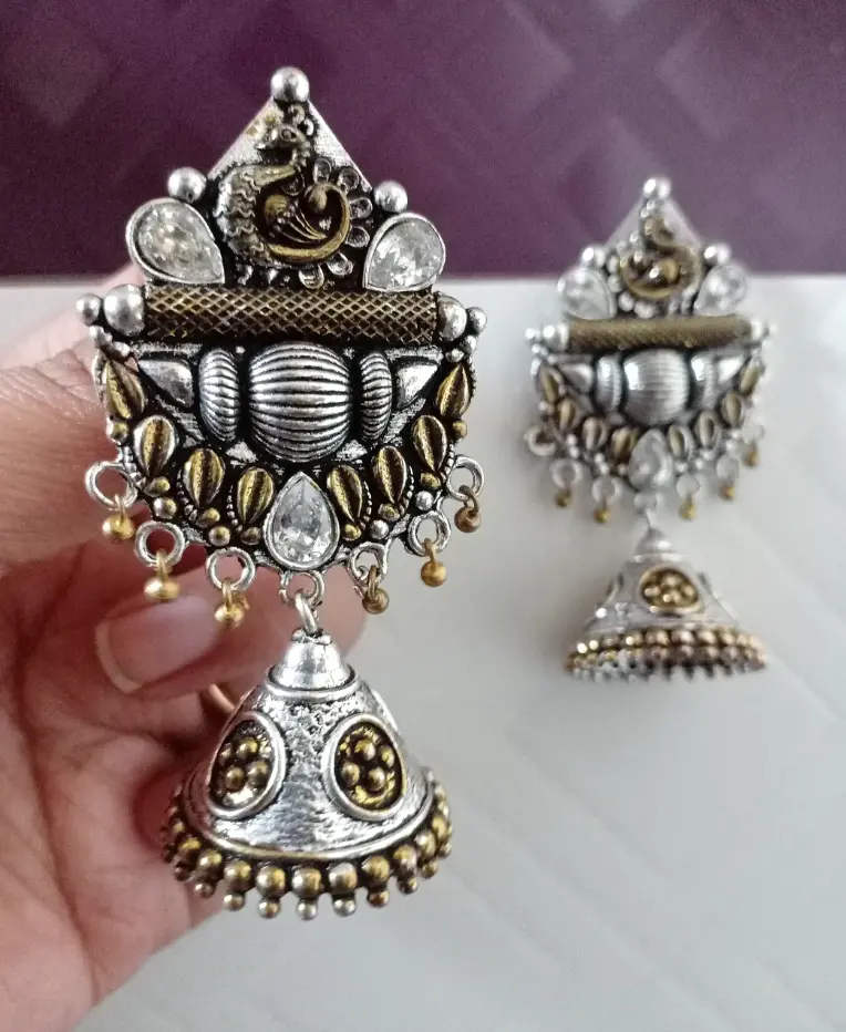 SumiBrassDualtoneZirconjhumka-FashionJewels2.webp
