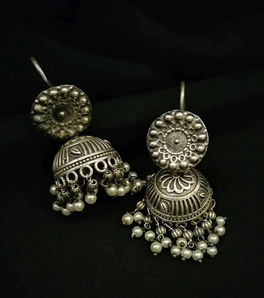 SilverlookalikePearlhookJhumka-FashionJewels2.webp
