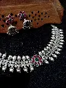 SilverMatteKempflowerZirconstoneChokerset-FashionJewels4.webp