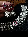 SilverMatteKempflowerZirconstoneChokerset-FashionJewels3.webp
