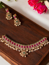 Varsha Premium Kemp Ad Stone Pearl Necklace Set