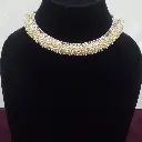 Heavy pearl work Matte Silver Necklace