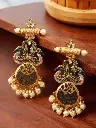 Premium kundan Peacock pearl Lightweight Chandbali