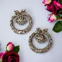 Silver Peacock Intricate Chandbali