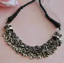 Silver oxidized twisted Ghunghroo Choker