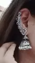 Silver Earcuff pearl jhumka