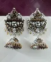 Sumi Brass Dual tone Zircon jhumka
