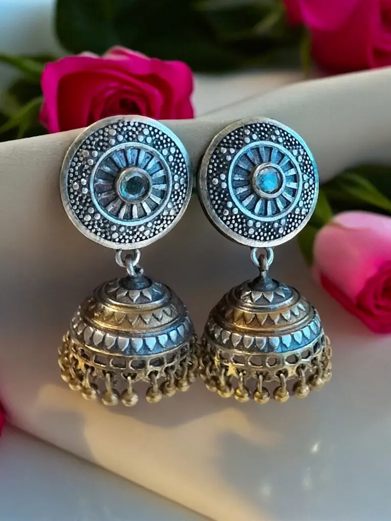Akriti Dualtone Brass Medium size Jhumka