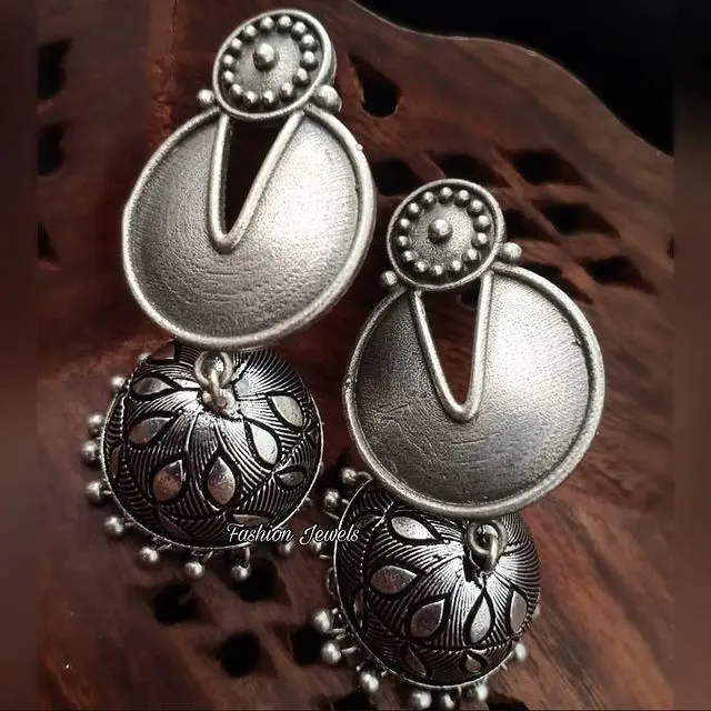 Silverlook alike designer jhumka