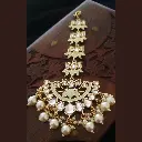 Golden kundan mint pearl Chand Mangtika