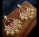 Golden kundan statement jhumki chandbali