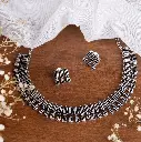 Silver sleek statement choker set