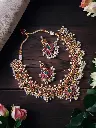 Nandita Golden Premium quality Guttapusalu kemp Pearl Necklace set