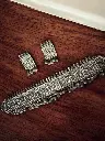 Silverlook alike Brass first quality Peacock Ghunghroo Choker set
