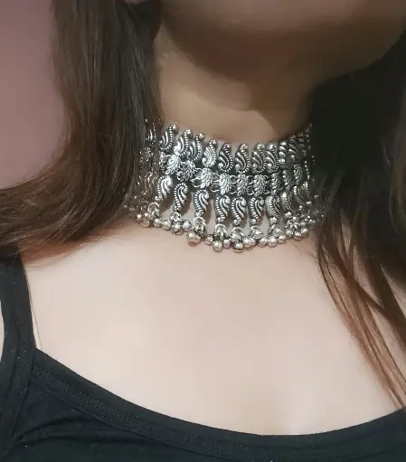 Mishty Silver Kolhapuri Ghunghroo Choker