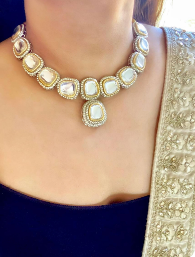 Golden Polki Kundan Statement Set