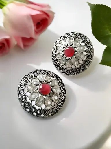 Rene Silver Zircon statement Earrings