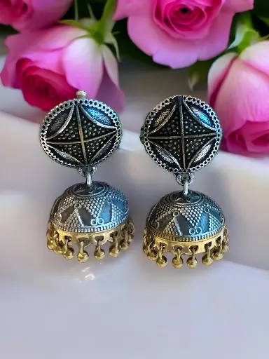 Sharvari Dualtone Lightweight mini brass jhumka