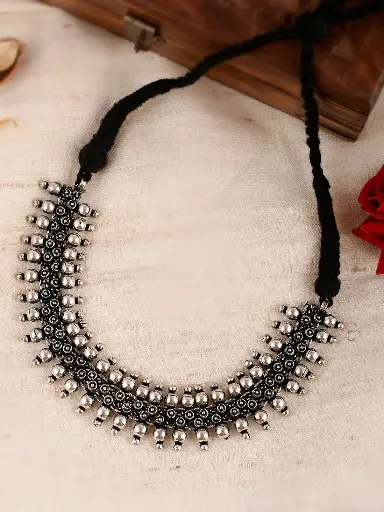 Diya German Silver statement Choker