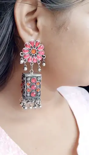 Gulabo silver lightweight Jhumka