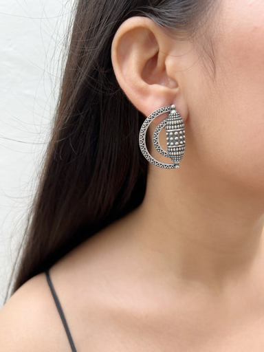 Kavya Silverlook Alike Brass Studs