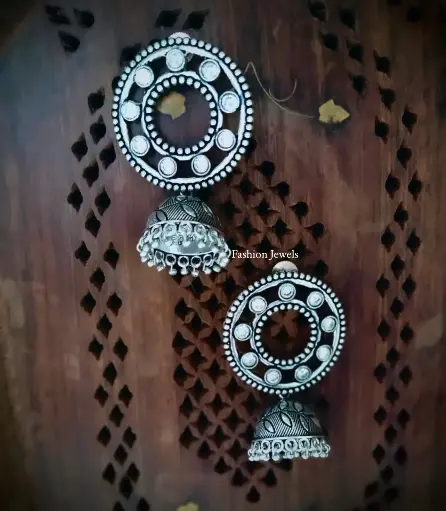 Ranjana Silverlook alike zircon Jhumka