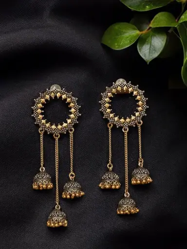 Dualtone jhumki hanging Earring