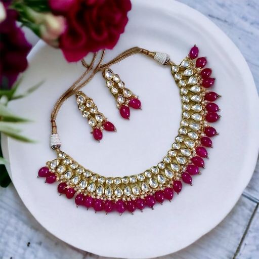 Kiara High Quality Real Kundan Necklace Set With Meenakari Work