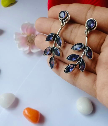 Riddhi Leaf Stone Earrings