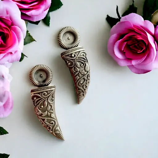 Silverlook Alike Elephant Tusk Earrings