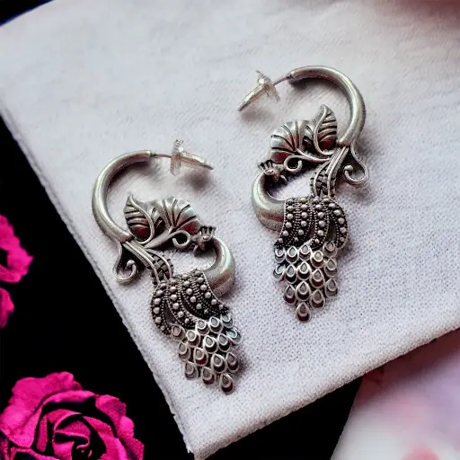 Silverlook alike Peacock Earrings