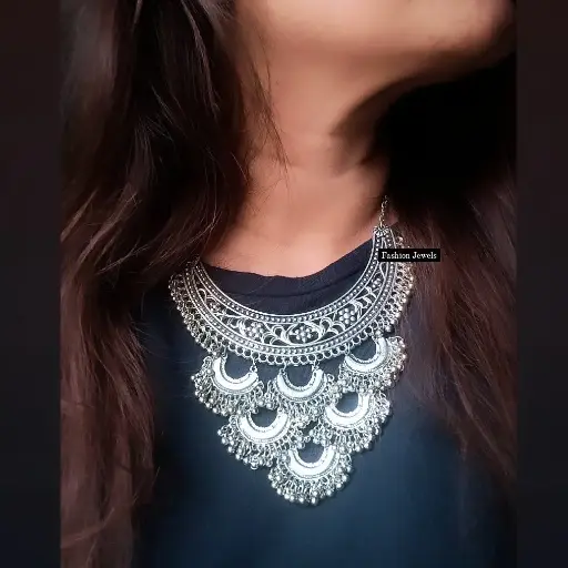Silver ghunghroo Boho Necklace