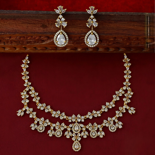 Misha Premium Two Layer Ad Stone Necklace Set