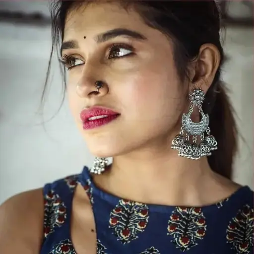 Silver oxidised multiple Jhumki chandbali