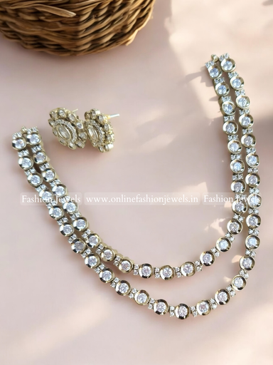 Muskan Victorian Stone Layered Premium Necklace Set